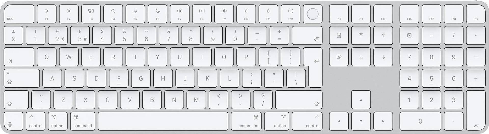 Apple Magic Keyboard with Touch ID and Numeric Keypad for Mac models with silicon - British English - White Keys (MXK73B/A) von Apple