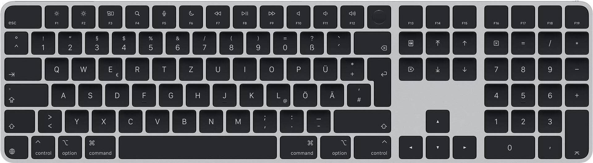 Apple Magic Keyboard with Touch ID and Numeric Keypad for Mac models with silicon - German - Black Keys (MXK83D/A) von Apple