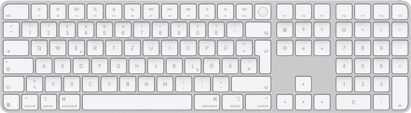 Apple Magic Keyboard with Touch ID and Numeric Keypad for Mac models with silicon - German - White Keys (MXK73D/A) - Sonderposten von Apple
