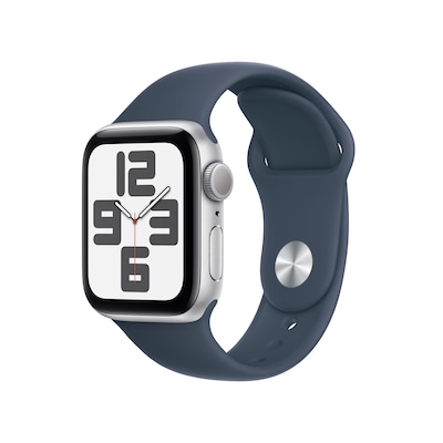 Apple Watch SE (2. Gen) GPS 40mm Alu Silber Sportarmband Sturmblau - M/L von Apple