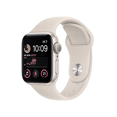 Apple Watch SE (2. Generation) (GPS, 40mm) - Aluminiumgehäuse Polarstern mit Sportarmband Polarstern - Regular (Generalüberholt) von Apple