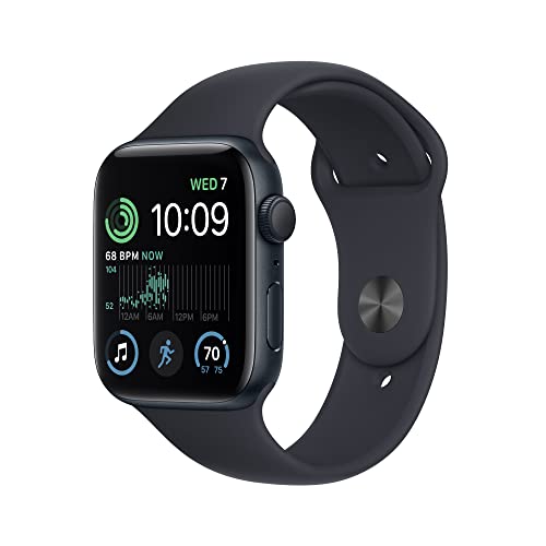Apple Watch SE (2. Generation) (GPS, 44mm) - Aluminiumgehäuse Mitternacht mit Sportarmband Mitternacht - Regular (Generalüberholt) von Apple
