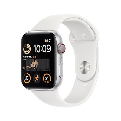 Apple Watch SE (2.Gen) LTE 44mm Aluminium Silber Sportarmband Weiß von Apple