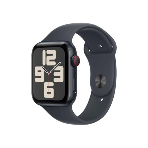 Apple Watch SE (2nd Gen) [GPS + Cellular, 44mm] - Aluminiumgehäuse Mitternacht mit Sportarmband Mitternacht, (M/L) (Generalüberholt) von Apple