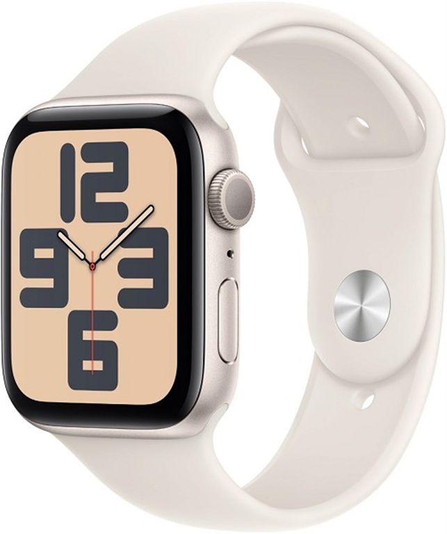 Apple Watch SE (44mm) 2024 GPS Alu mit Sportarm M/L (polarstern/polarst) von Apple