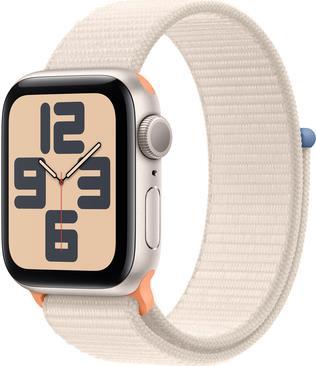 Apple Watch SE (GPS) - 40 mm - Starlight Aluminium - intelligente Uhr mit Sportschleife - Stoff - Starlight - Handgelenkgröße: 130-200 mm - 32GB - Wi-Fi, Bluetooth - 26,4 g (MR9W3QF/A) von Apple