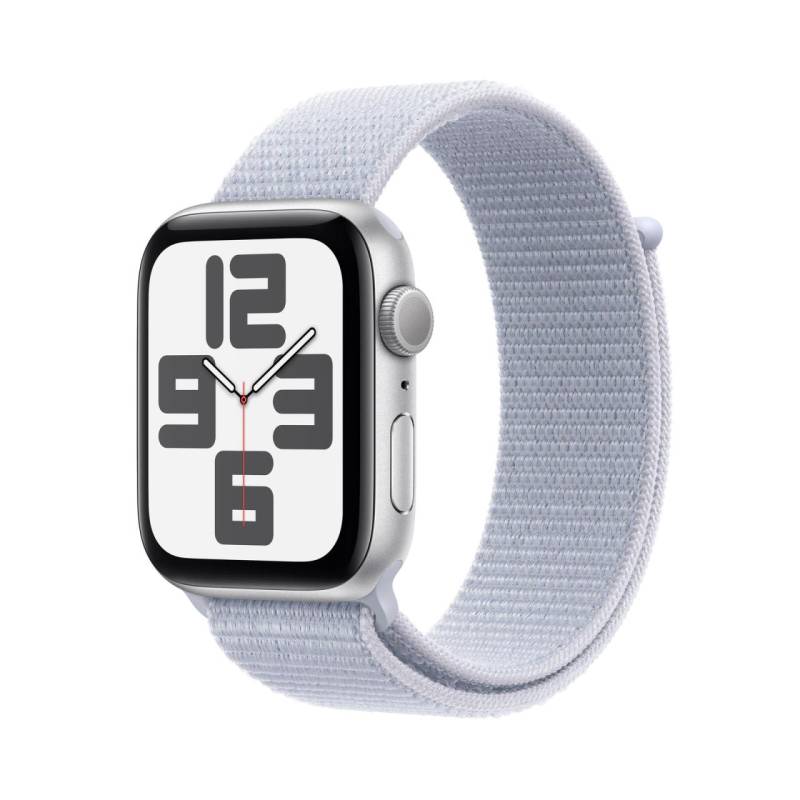 Apple Watch SE (GPS) 44mm Aluminiumgehäuse silber, Sport Loop Armband blaue W... von Apple