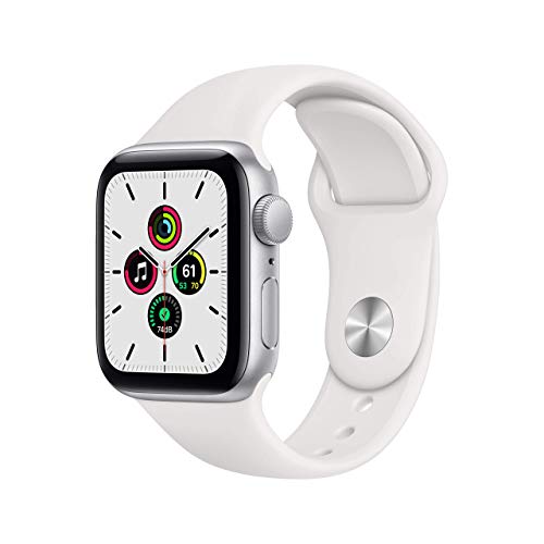 Apple Watch SE 2020 (GPS, 40MM) Aluminiumgehäuse Silber mit Weiß Sportarmband (Generalüberholt) von Apple