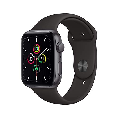 Apple Watch SE (GPS, 44MM) Aluminiumgehäuse Space Grau Schwarz Sportarmband (Generalüberholt) von Apple