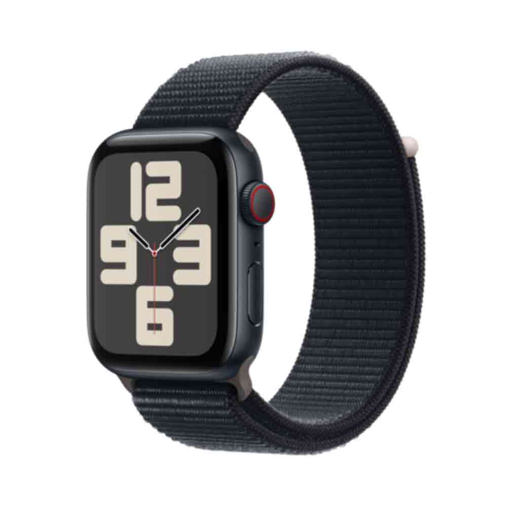 Apple Watch SE (GPS + Cellular) - 44 mm - Midnight Aluminium - intelligente Uhr mit Sportschleife - Stoff - Midnight - Handgelenkgröße: 145-220 mm - 32GB - Wi-Fi, LTE, Bluetooth - 4G - 33 g (MRHC3QF/A) von Apple