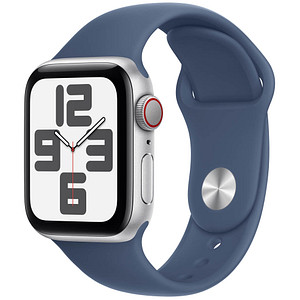 Apple Watch SE 40 mm Aluminium (GPS+Cellular) Sportarmband S/M  denim, silber von Apple
