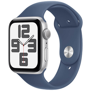 Apple Watch SE 44 mm Aluminium (GPS) Sportarmband S/M  denim, silber von Apple