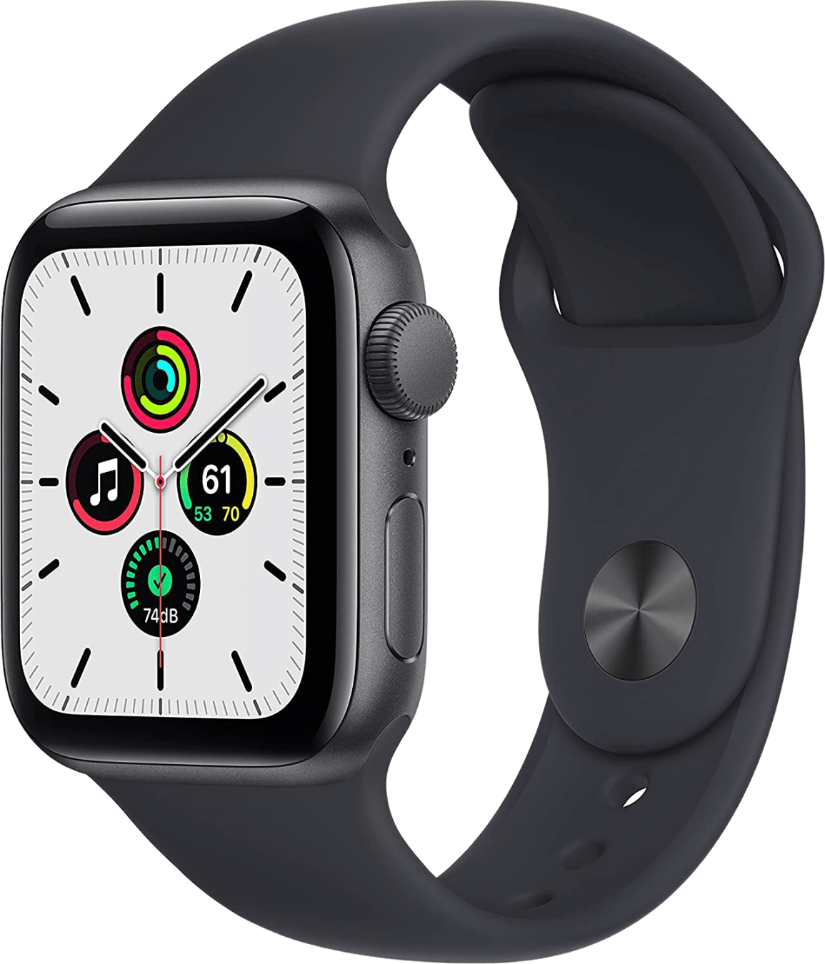 Apple Watch SE GPS + Cellular, Space Grau, Aluminiumgehäuse und Sportarmband, 44 mm von Apple