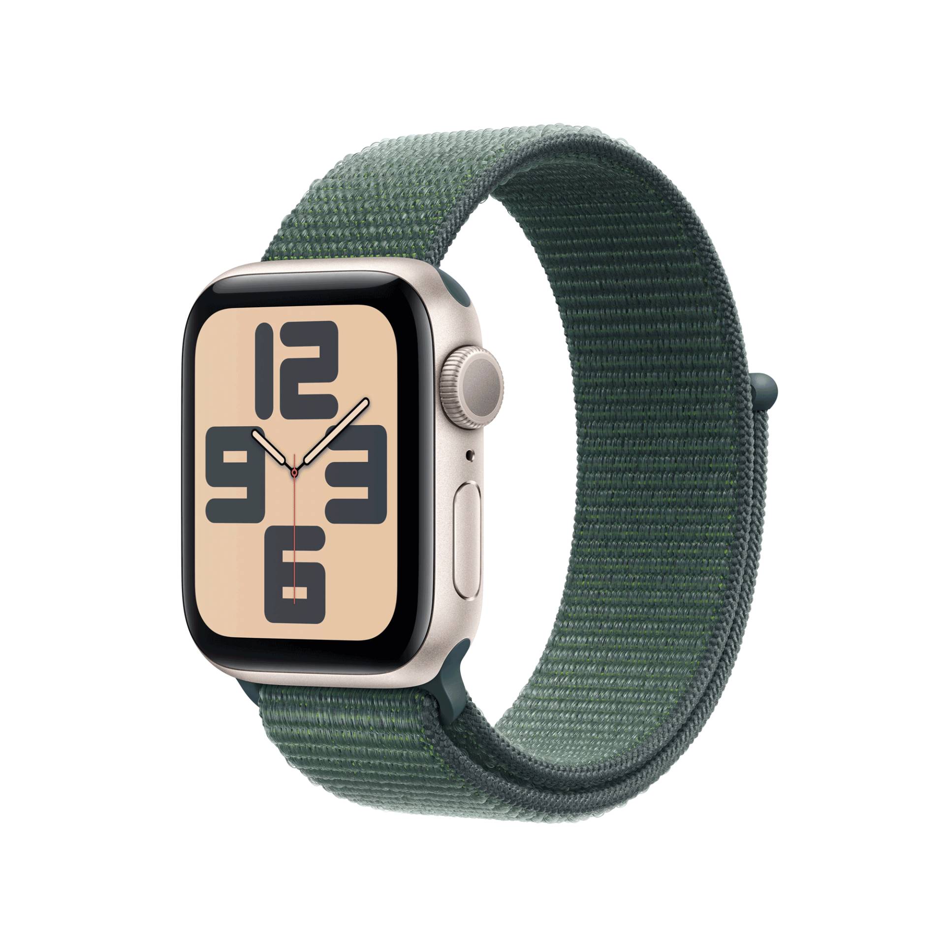 Apple Watch SE GPS 40mm Starlight Aluminium Case mit Lake Green Sport Band (MXEH3QF/A) von Apple