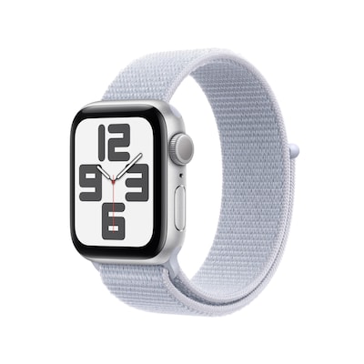 Apple Watch SE GPS 44mm Alu Silber Sport Loop Armband Blue Cloud von Apple
