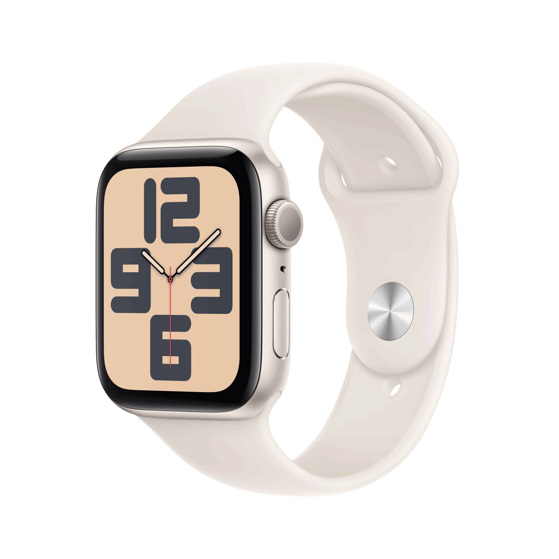 Apple Watch SE GPS 44mm Starlight Aluminium Case mit Starlight Sport Band - M/L (MXEV3QF/A) von Apple