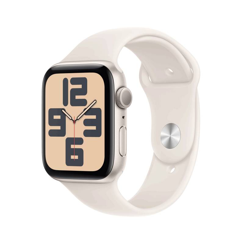 Apple Watch SE GPS 44mm Starlight Aluminium Case mit Starlight Sport Band - M/L (MXEV3QF/A) von Apple