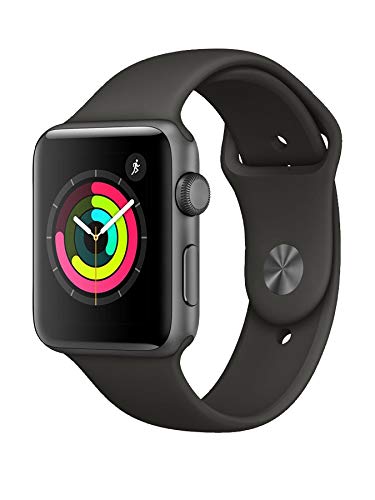 Apple Watch Seires 3 42mm (GPS) - Aluminiumgehäuse Space Grau Grau Sport Band (Generalüberholt) von Apple