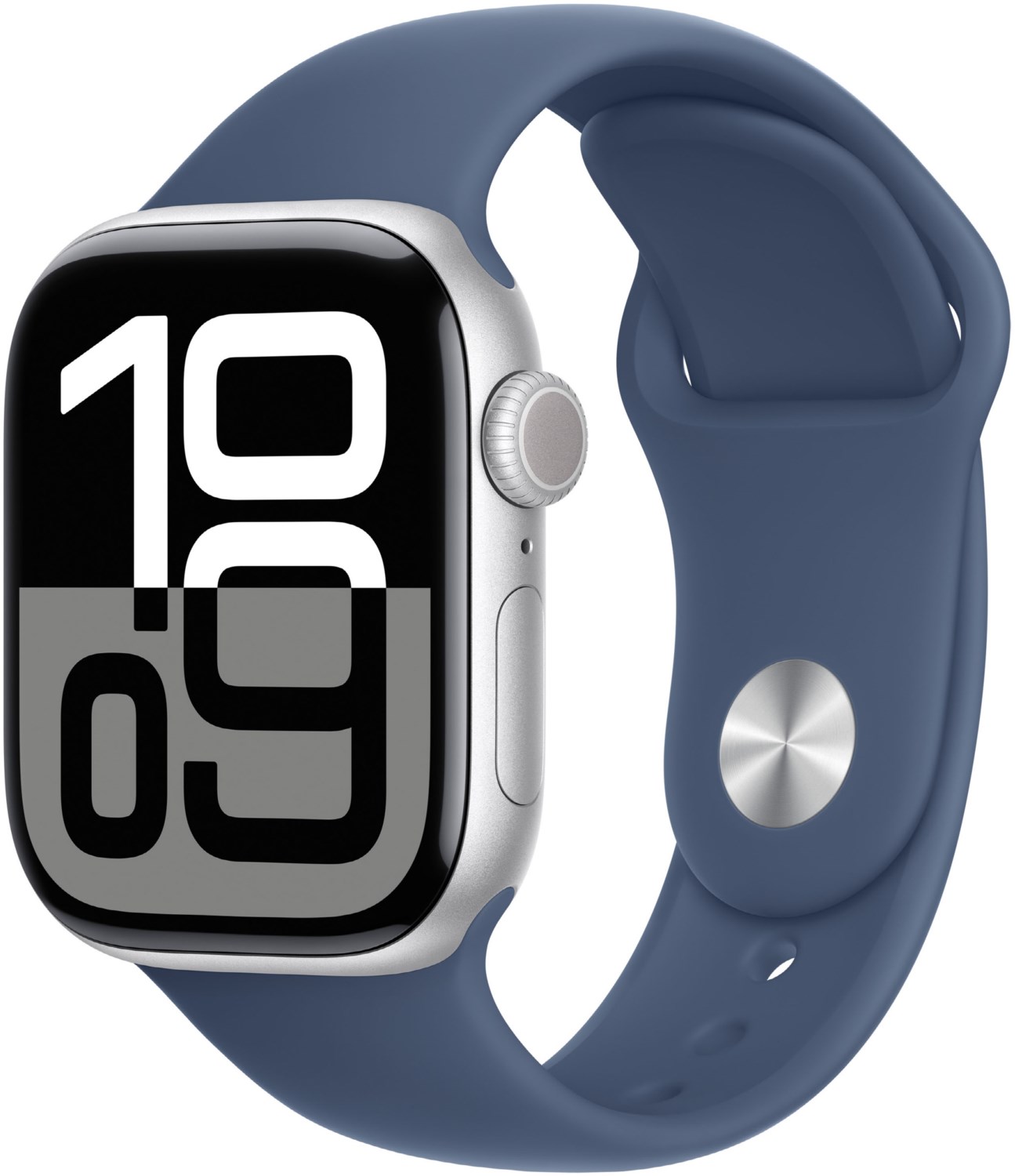 Apple Watch Series 10 (42mm) GPS Aluminium mit Sportarmband M/L silber/denim von Apple