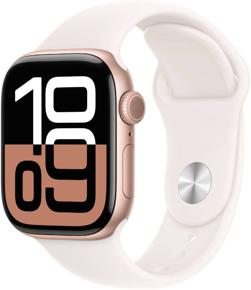 Apple Watch Series 10 (42mm) GPS Aluminium mit Sportarmband S/M roségold/blassrosa von Apple