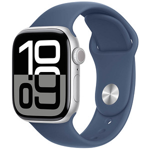 Apple Watch Series 10 42 mm Aluminium (GPS) Sportarmband M/L  denim, silber von Apple