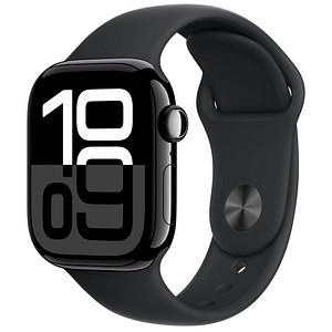 Apple Watch Series 10 42 mm Aluminium (GPS) Sportarmband M/L  schwarz, diamantschwarz von Apple