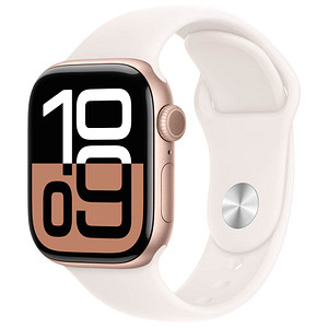 Apple Watch Series 10 42 mm Aluminium (GPS) Sportarmband S/M  blassrosa, roségold von Apple