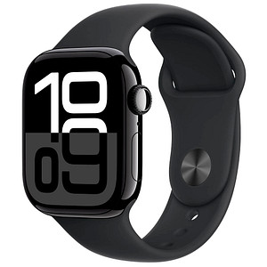 Apple Watch Series 10 42 mm Aluminium (GPS) Sportarmband S/M  schwarz, diamantschwarz von Apple