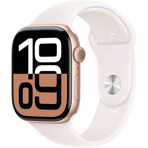 Apple Watch Series 10 42 mm Aluminium (GPS+Cellular) Sportarmband M/L  blassrosa, roségold von Apple