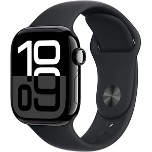 Apple Watch Series 10 42 mm Aluminium (GPS+Cellular) Sportarmband S/M  schwarz, diamantschwarz von Apple