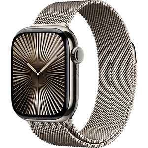 Apple Watch Series 10 42 mm Titan (GPS+Cellular) Milanaise Armband S/M  natur von Apple