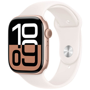 Apple Watch Series 10 46 mm Aluminium (GPS) Sportarmband M/L  blassrosa, roségold von Apple