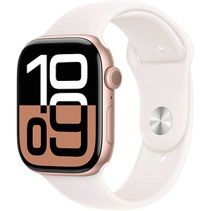 Apple Watch Series 10 46 mm Aluminium (GPS+Cellular) Sportarmband M/L  blassrosa, roségold von Apple