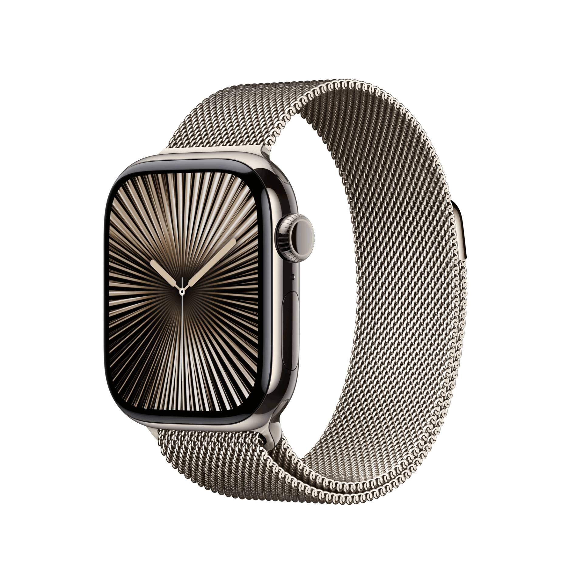 Apple Watch Series 10 GPS + Cellular 42mm Natural Titanium Case mit Natural Milanese Band (MWXF3QF/A) von Apple