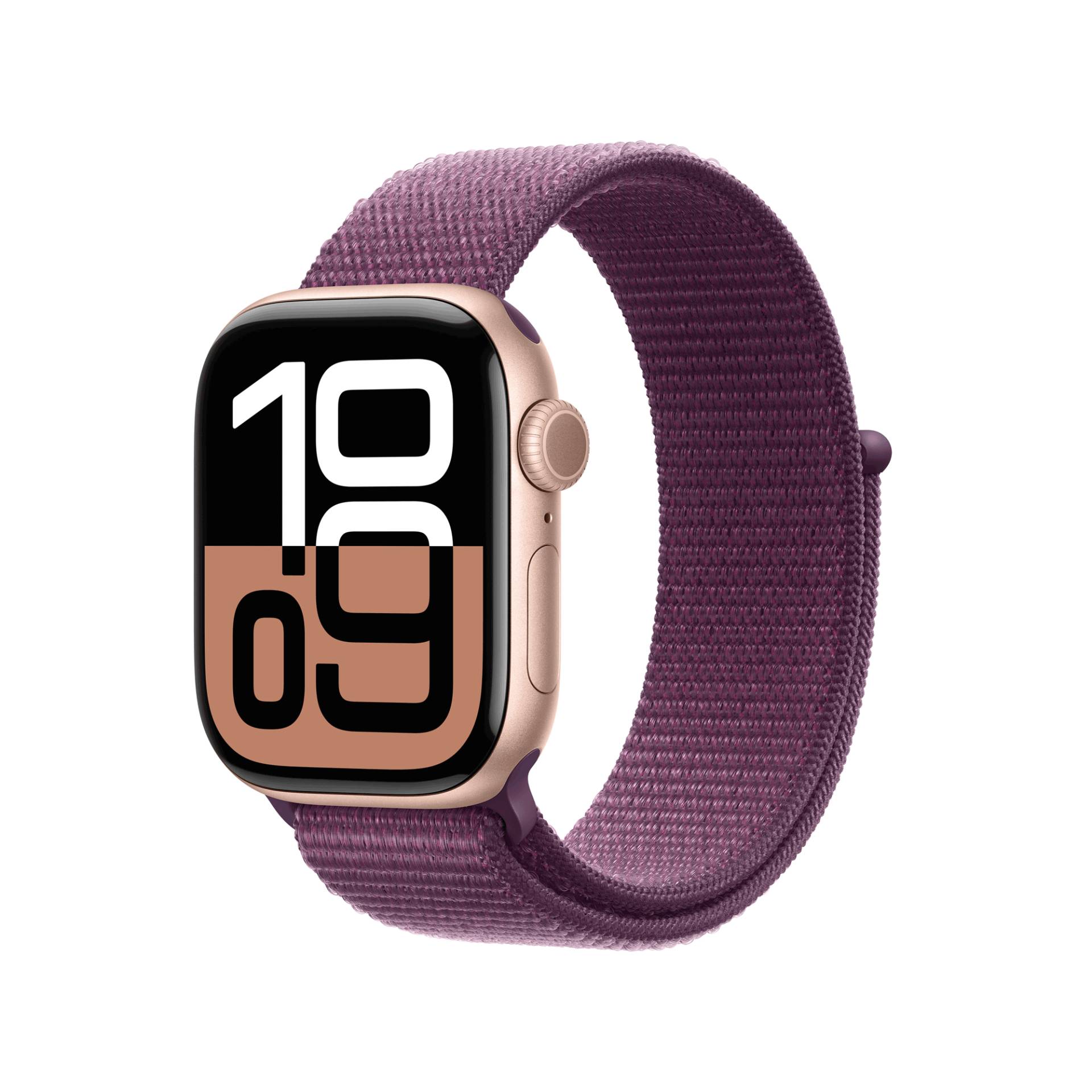 Apple Watch Series 10 GPS + Cellular 42mm Rose Gold Aluminium Case mit Plum Sport Band (MWXC3QF/A) von Apple