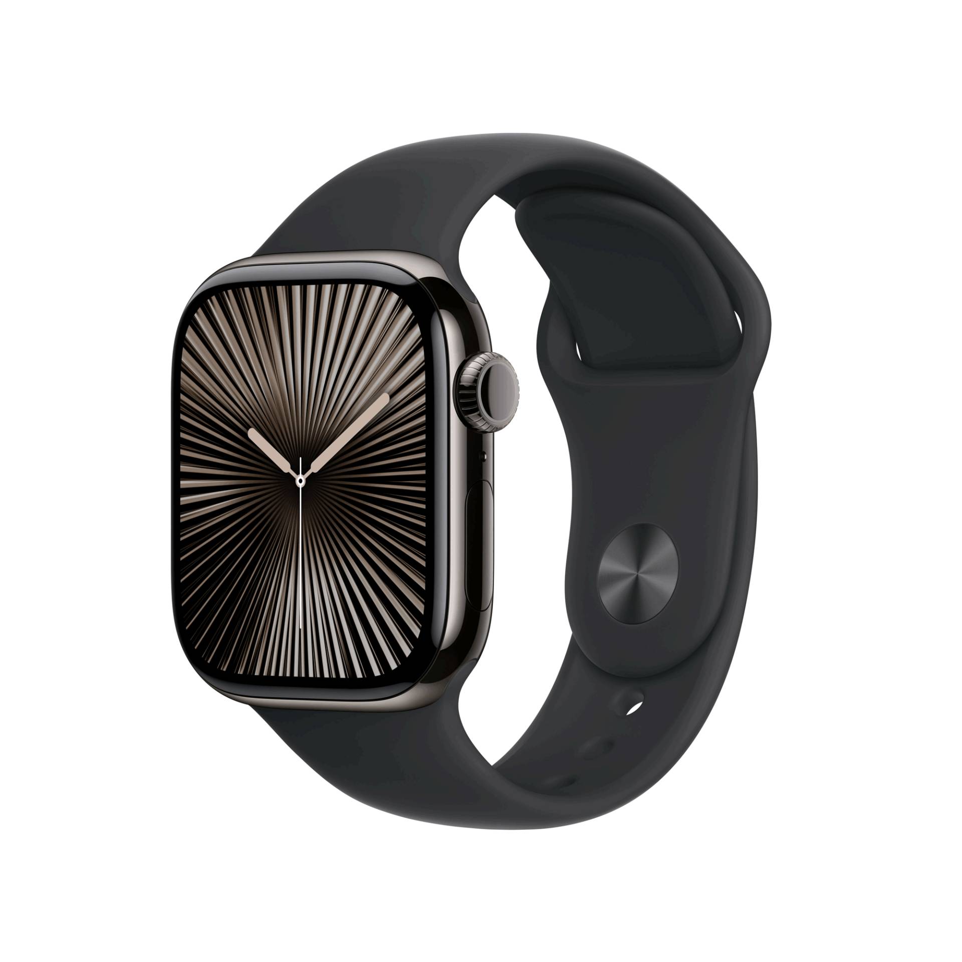 Apple Watch Series 10 GPS + Cellular 42mm Slate Titanium Case mit Black Sport Band - S/M (MWXG3QF/A) von Apple
