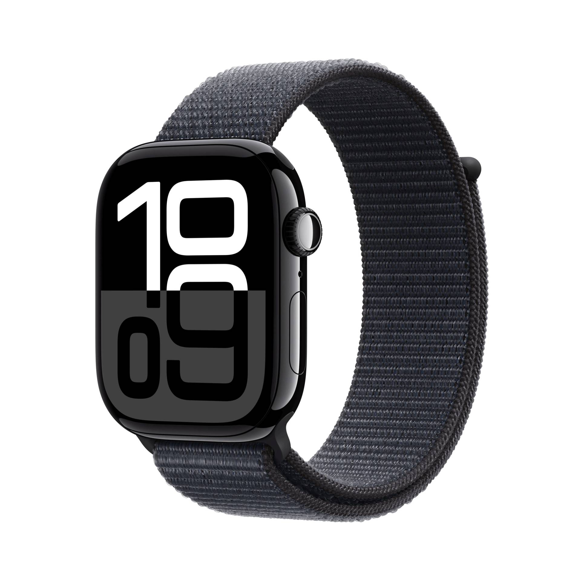 Apple Watch Series 10 GPS + Cellular 46mm Jet Black Aluminium Case mit Ink Sport Band (MWY53QF/A) von Apple