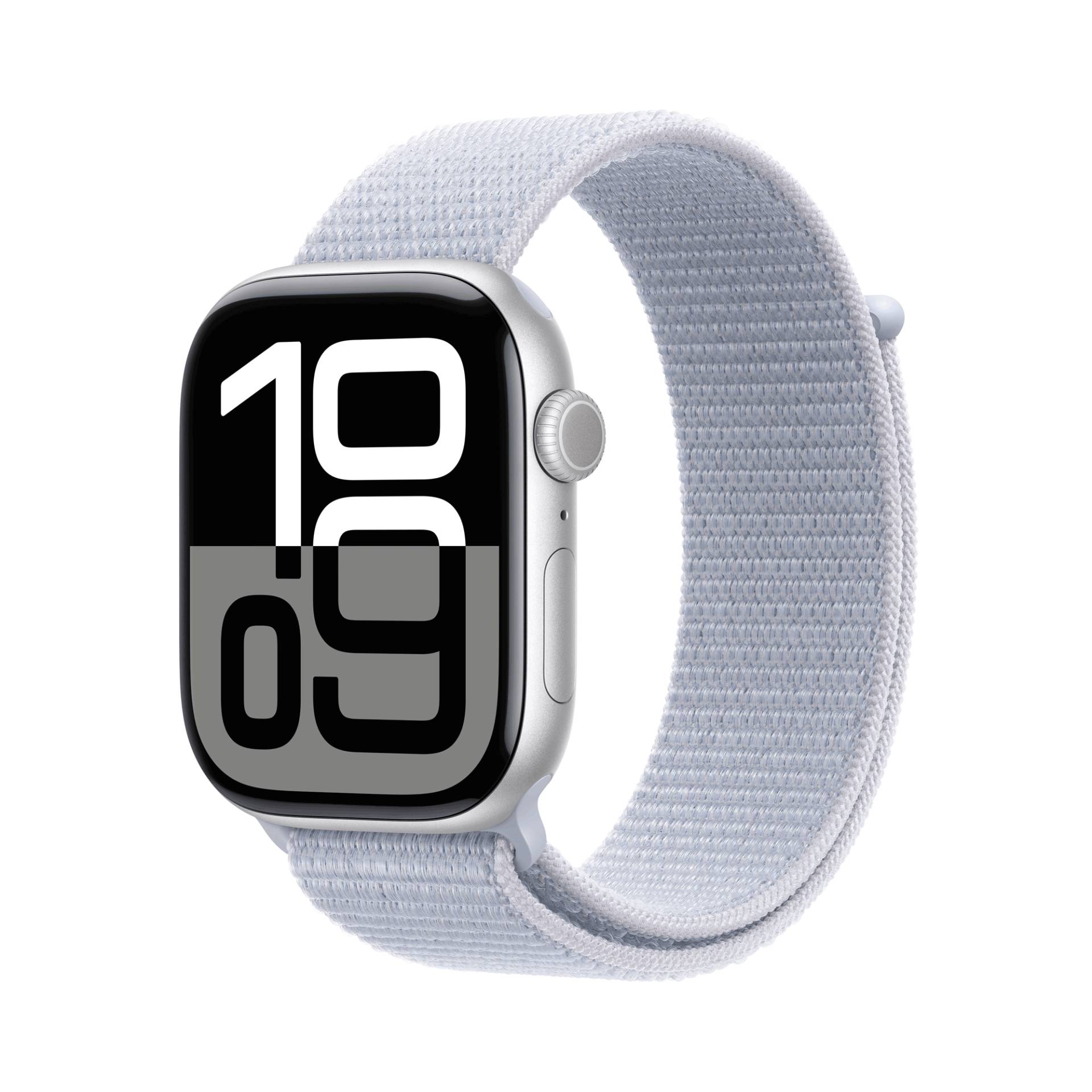 Apple Watch Series 10 GPS + Cellular 46mm Silver Aluminium Case mit Blue Cloud Sport Band (MWY23QF/A) von Apple