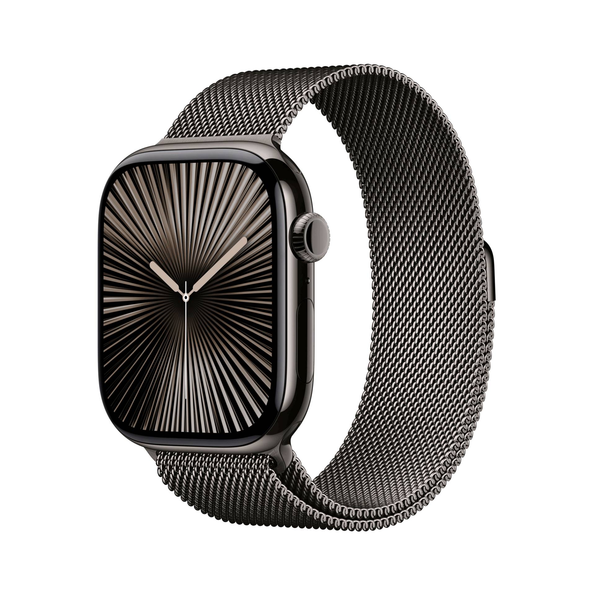 Apple Watch Series 10 GPS + Cellular 46mm Slate Titanium Case mit Slate Milanese Band - S/M (MC7R4QF/A) von Apple