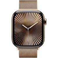 Apple Watch Series 10 LTE 42mm Gold Titangehäuse mit Gold Milanese Loop von Apple