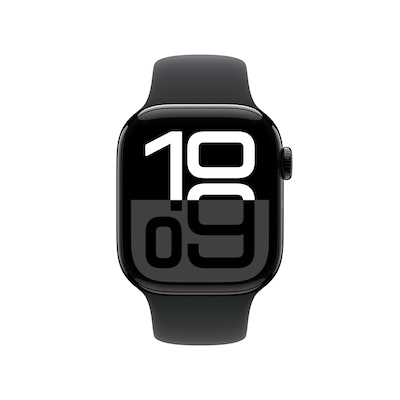 Apple Watch Series 10 LTE 42mm Diamantschwarz Aluminiumgehäuse mit schwarzem Sportarmband - M/L Apple Watch Series 10 LTE 42mm Diamantschwarz Aluminiumgehäuse mit schwarzem Sportarmband - M/L von Apple