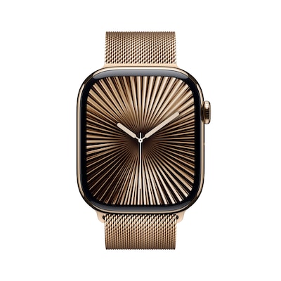 Apple Watch Series 10 LTE 46mm Gold Titangehäuse mit Gold Milanese Loop - M/L Apple Watch Series 10 LTE 46mm Gold Titangehäuse mit Gold Milanese Loop - M/L von Apple