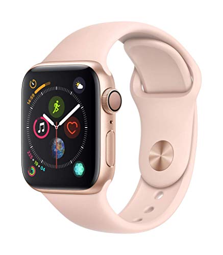 Apple Watch Series 4 (GPS, 40MM) Aluminiumgehäuse, Gold, mit Sportarmband, Sandrosa (Generalüberholt) von Apple