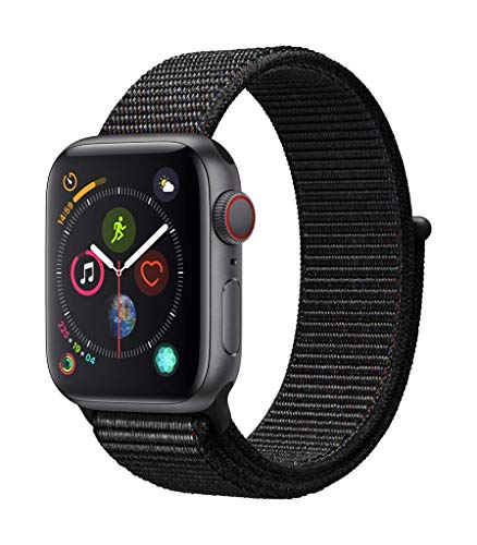 Apple Watch Series 4 (GPS + Cellular) Gehäuse aus Aluminium, 40 mm, mit Sportschnalle, Schwarz (generalüberholt) von Apple