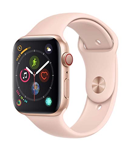 Apple Watch Series 4 44mm (GPS + Cellular) - Aluminiumgehäuse Gold Sandrosa Sportarmband (Generalüberholt) von Apple