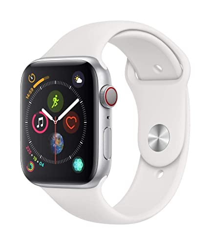 Apple Watch Series 4 44mm (GPS + Cellular) - Aluminiumgehäuse Silber Weiß Sportarmband (Generalüberholt) von Apple