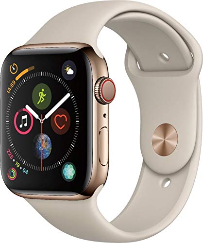 Apple Watch Series 4 (GPS + Zellular, 44MM) Aluminiumgehäuse Gold mit Stein Sportarmband (Generalüberholt) von Apple