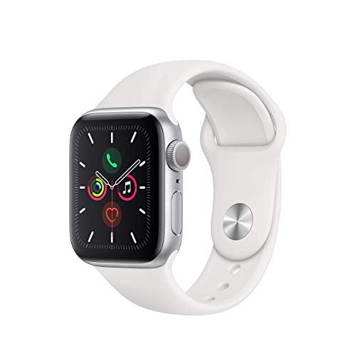 Apple Watch Series 5 (GPS, 40MM) Aluminiumgehäuse Silber mit Weiß Sportarmband (Generalüberholt) von Apple
