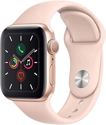 Apple Watch Series 5 40mm (GPS) - Aluminiumgehäuse Gold Sandrosa Sportarmband (Generalüberholt) von Apple