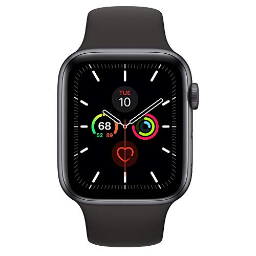 Apple Watch Series 5 40mm (GPS + Cellular) - Aluminiumgehäuse Space Grau Schwarz Sportarmband (Generalüberholt) von Apple